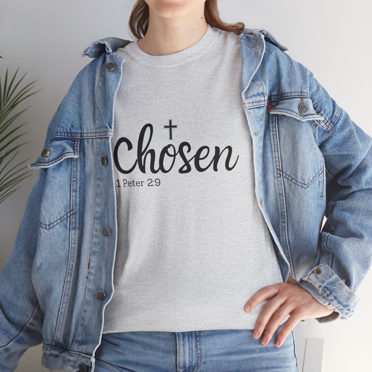 Religious Tee with 'Chosen by God' Quote