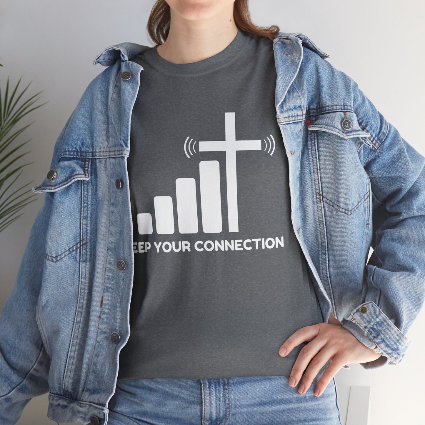Keep your Connection White Letters - Unisex Heavy Cotton Tee