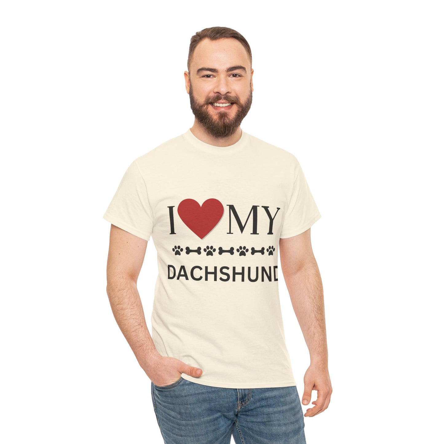 Love my Dachshund - Unisex Heavy Cotton Tee