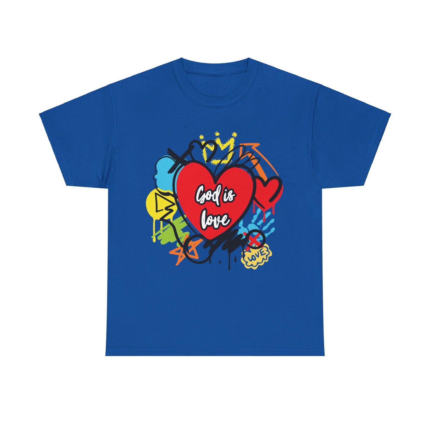 God is Love Grafitti - Unisex Heavy Cotton Tee