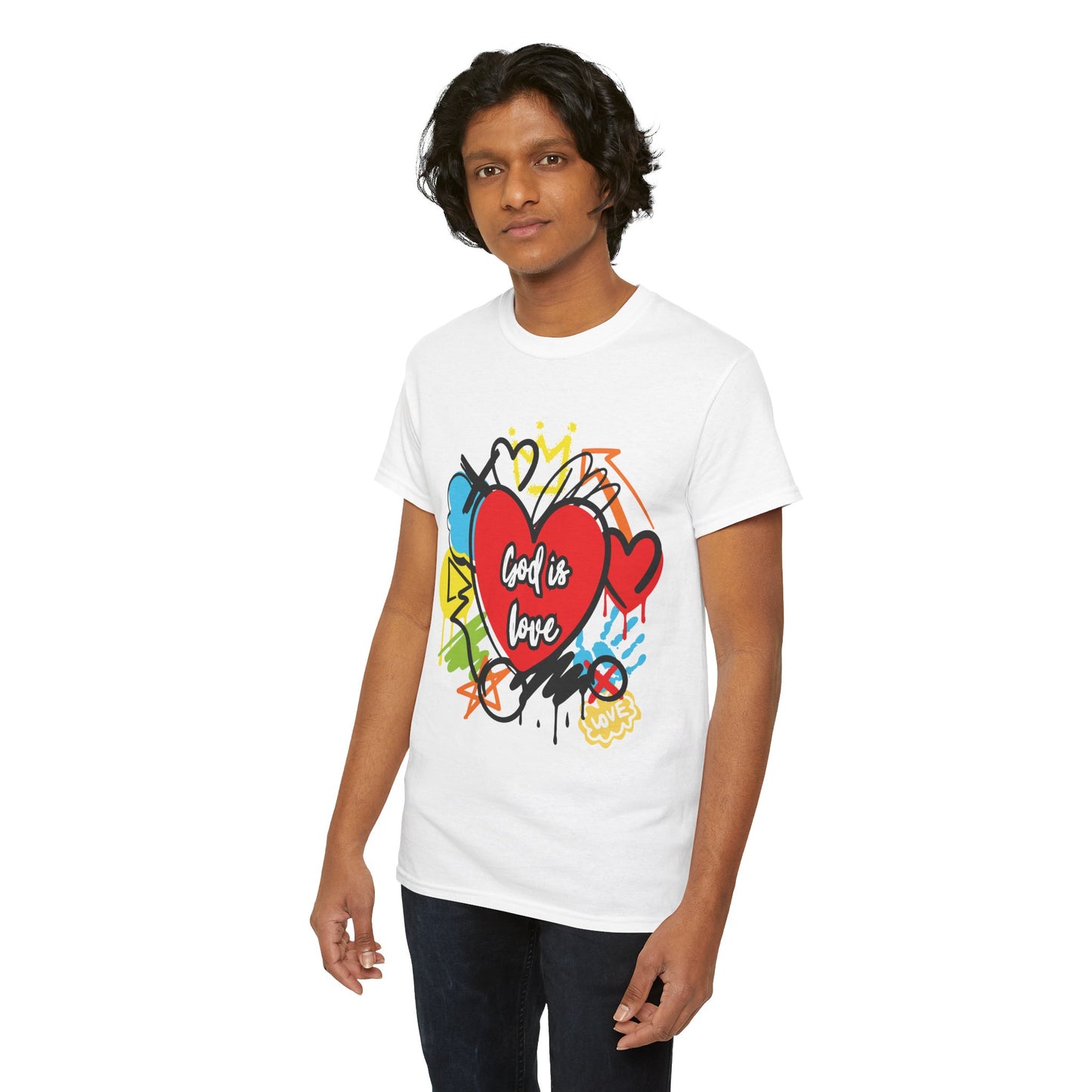 God is Love Grafitti - Unisex Heavy Cotton Tee