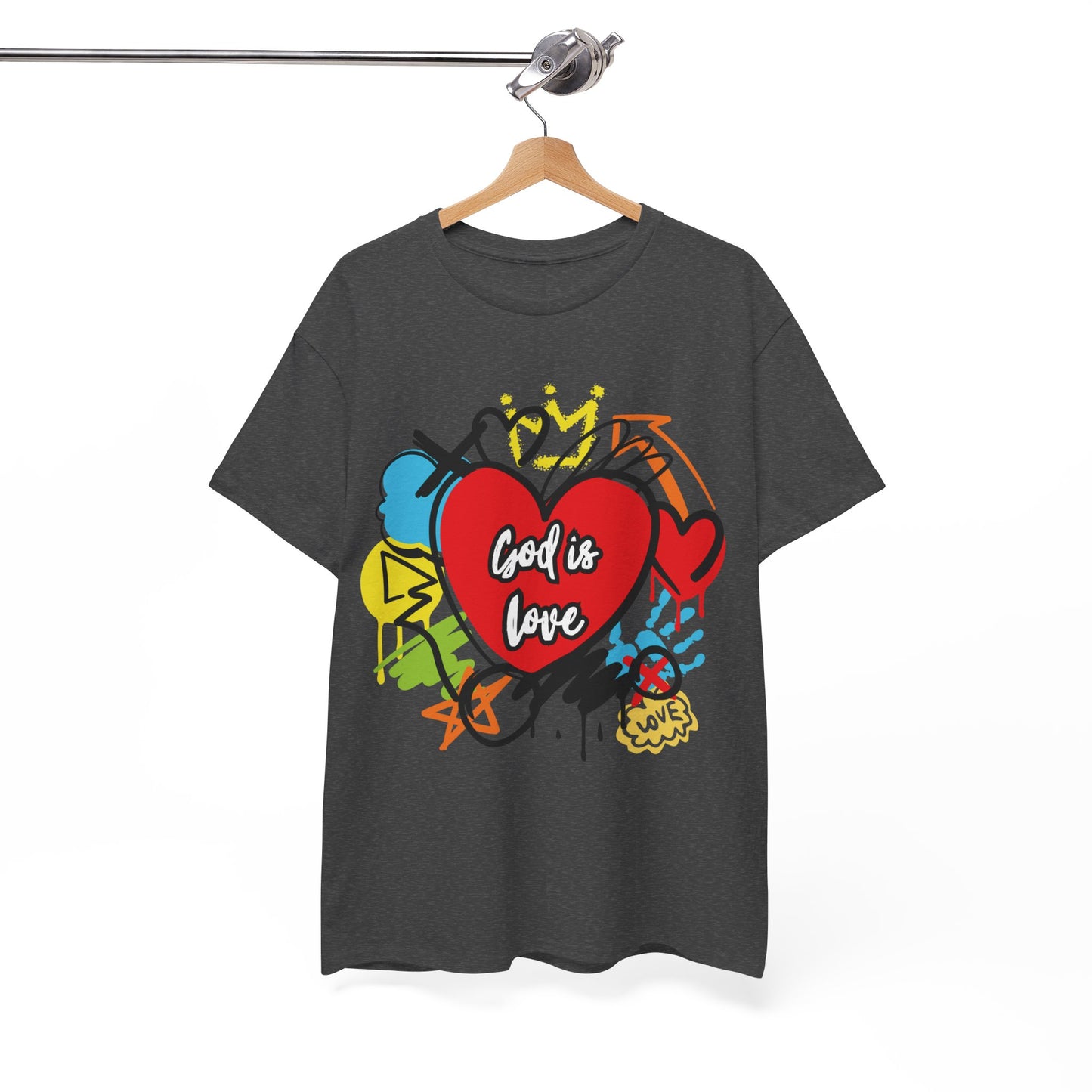 God is Love Grafitti - Unisex Heavy Cotton Tee