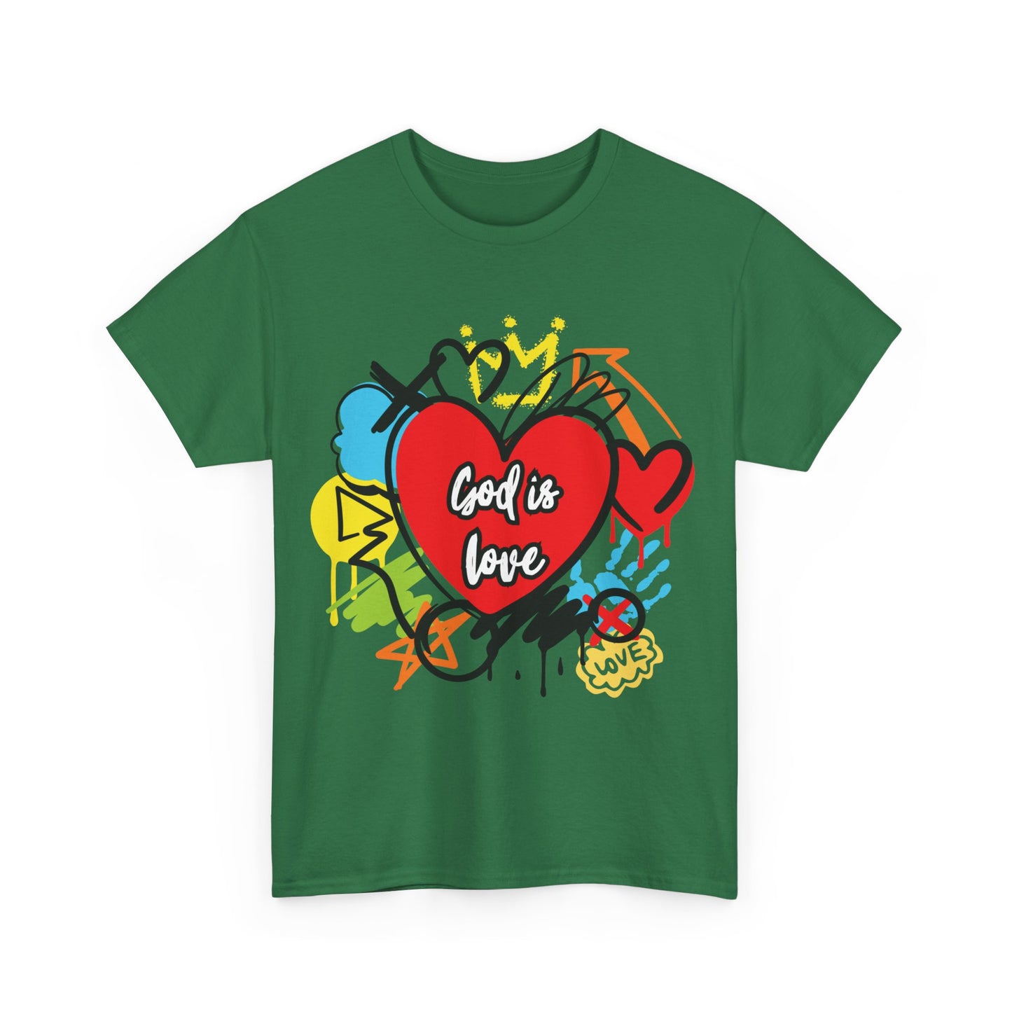 God is Love Grafitti - Unisex Heavy Cotton Tee