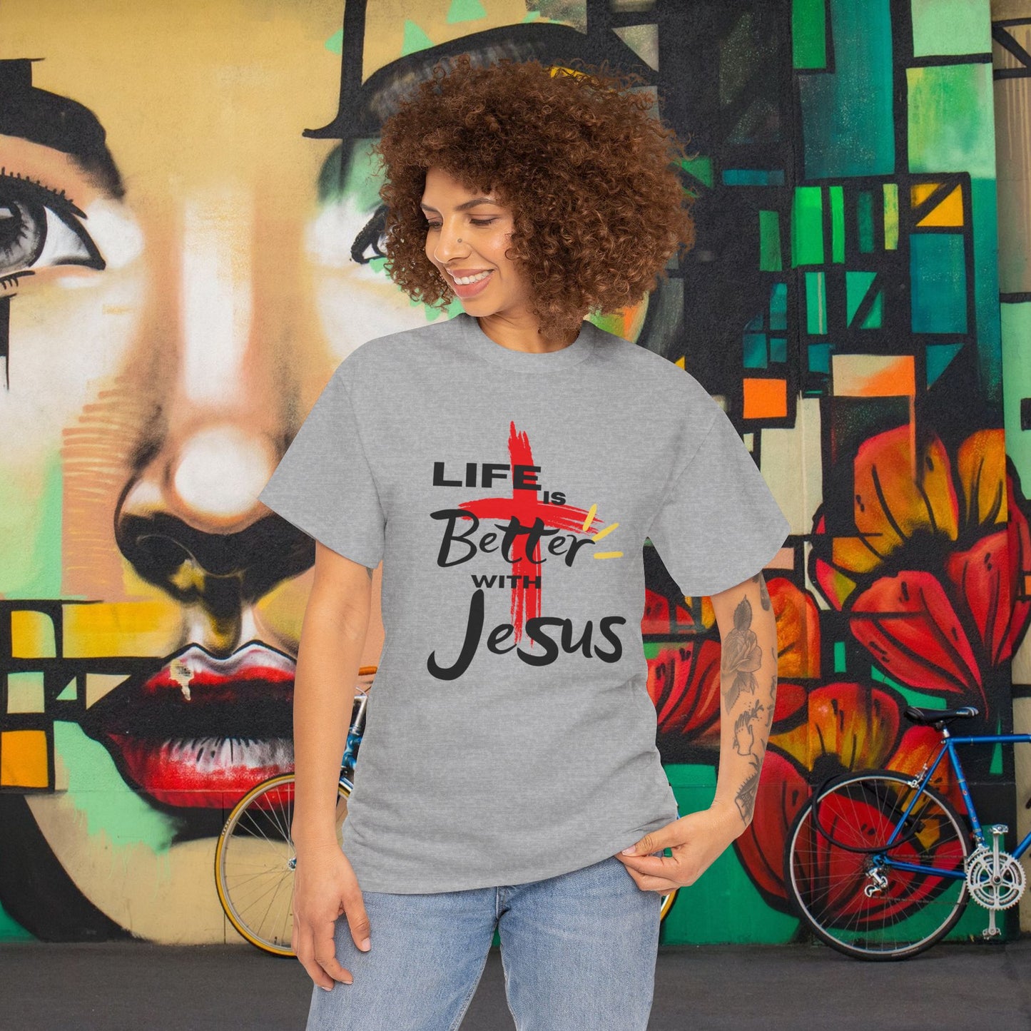 Life is Better with Jesus - Unisex Heavy Cotton Tee