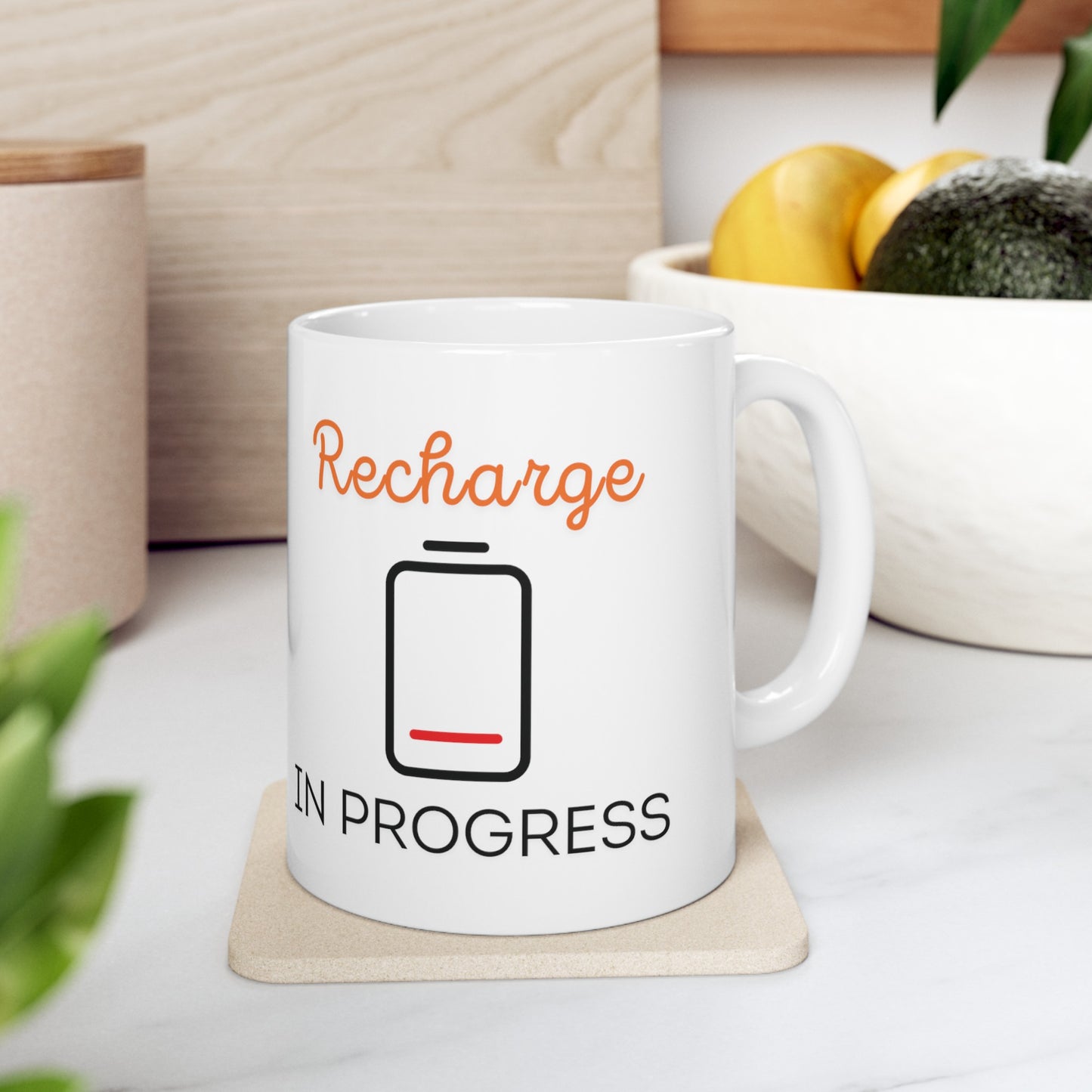 Recharge in Progress - Ceramic Mug, (11oz)