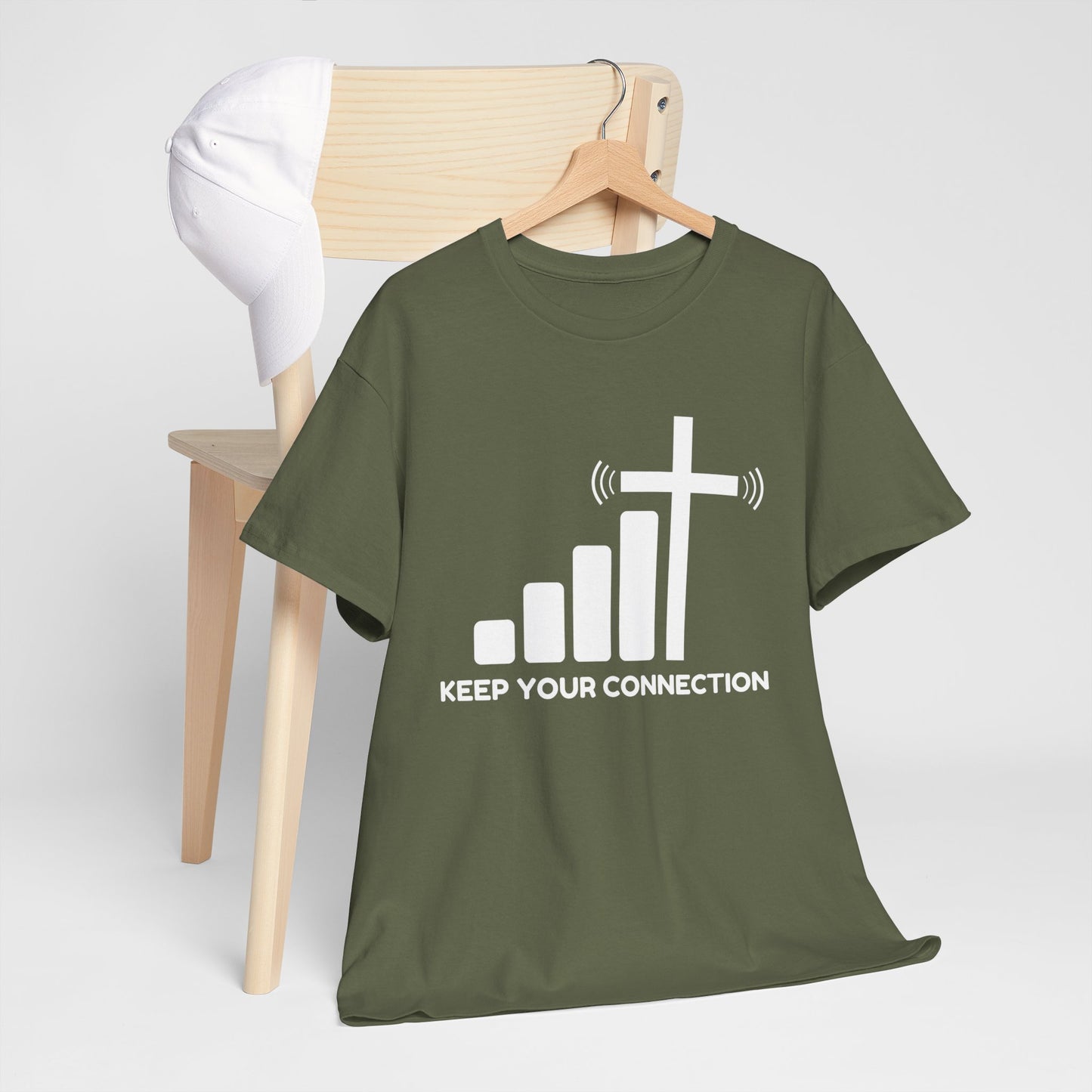 Keep your Connection White Letters - Unisex Heavy Cotton Tee