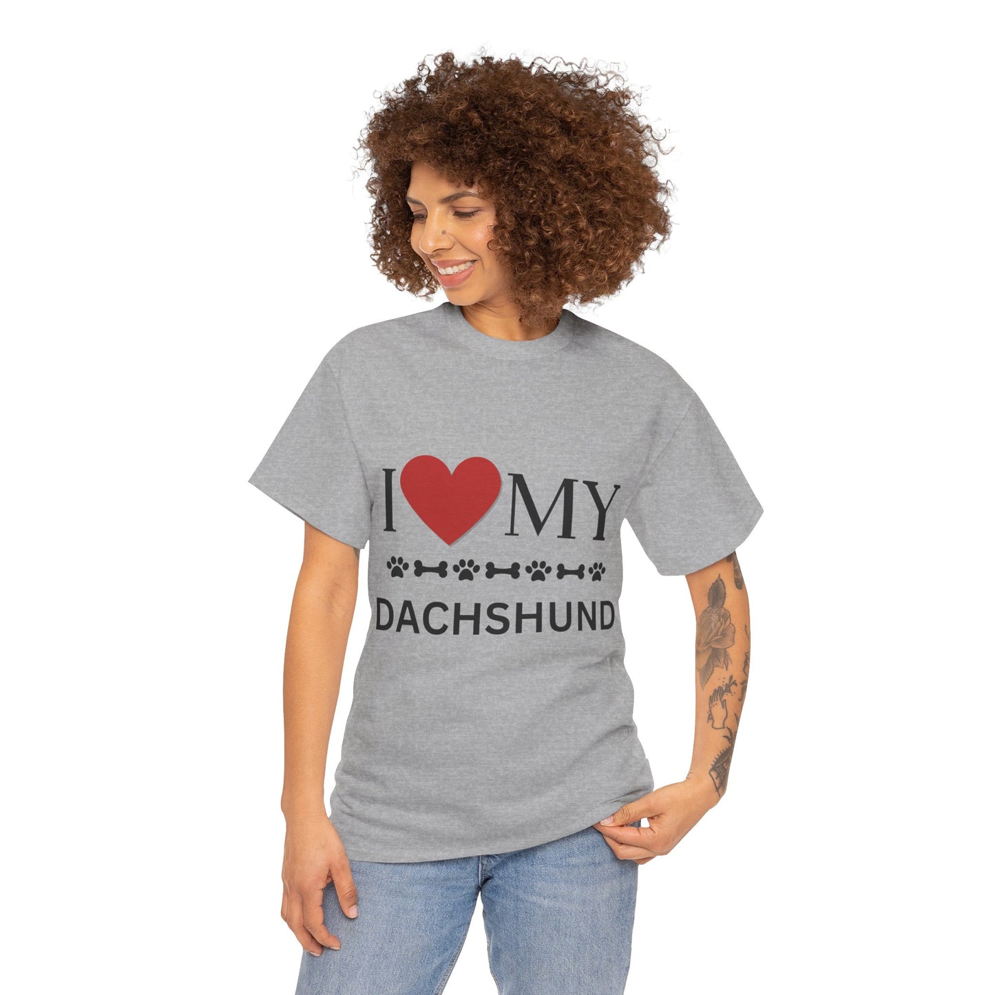 Love my Dachshund - Unisex Heavy Cotton Tee