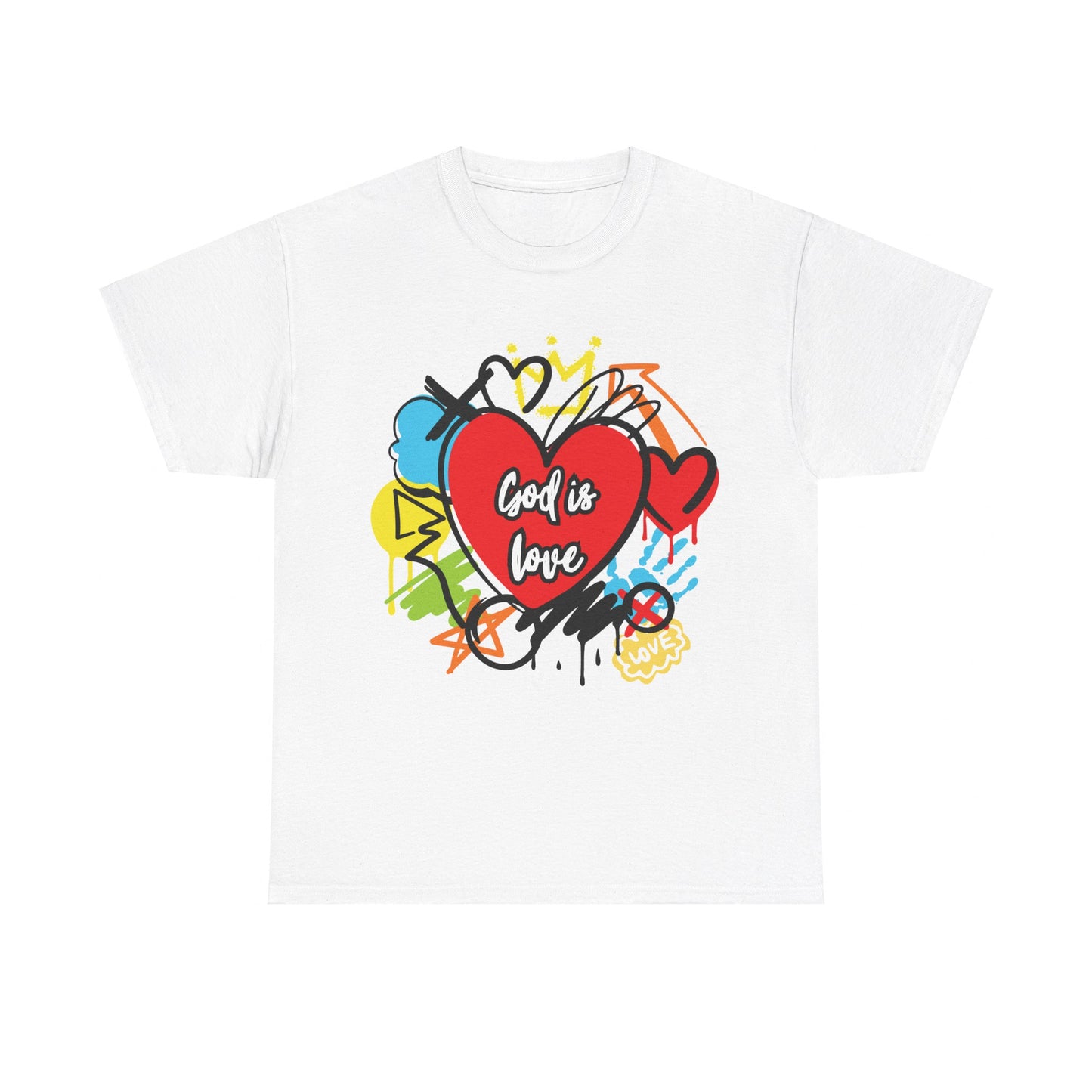 God is Love Grafitti - Unisex Heavy Cotton Tee