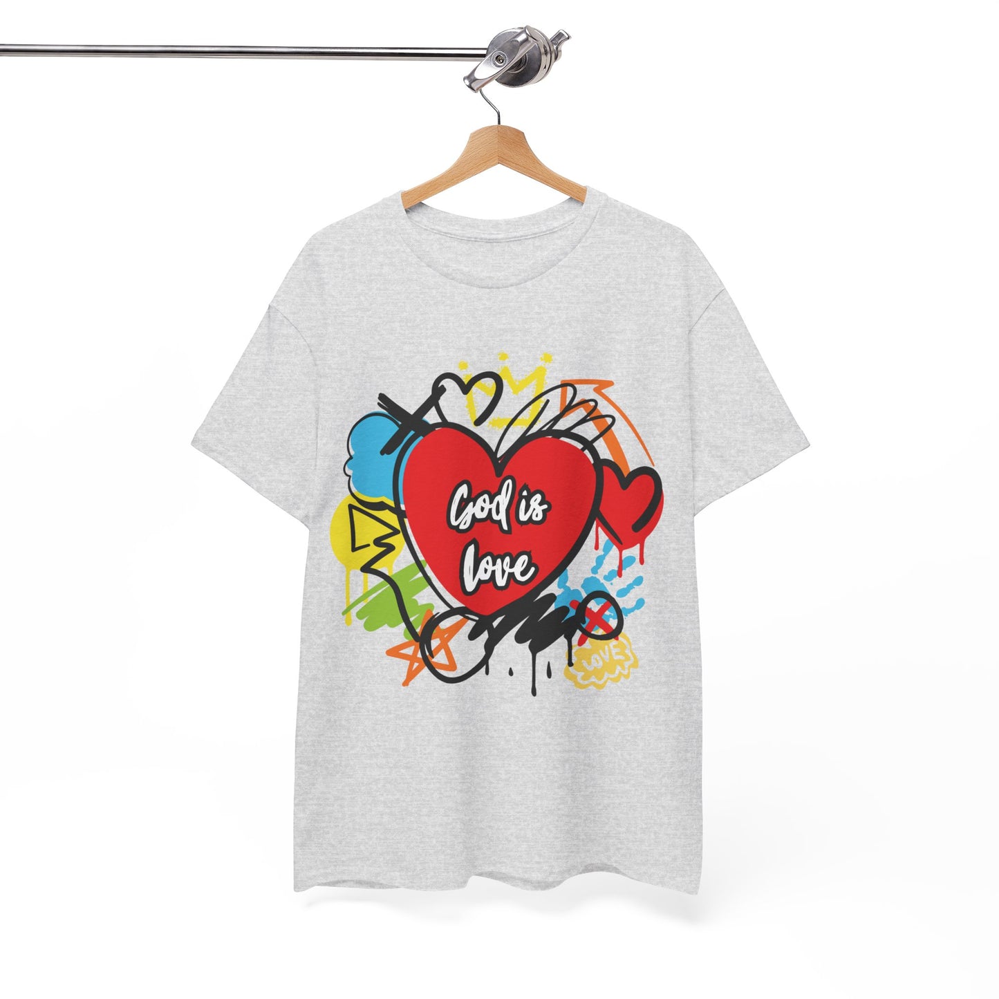 God is Love Grafitti - Unisex Heavy Cotton Tee