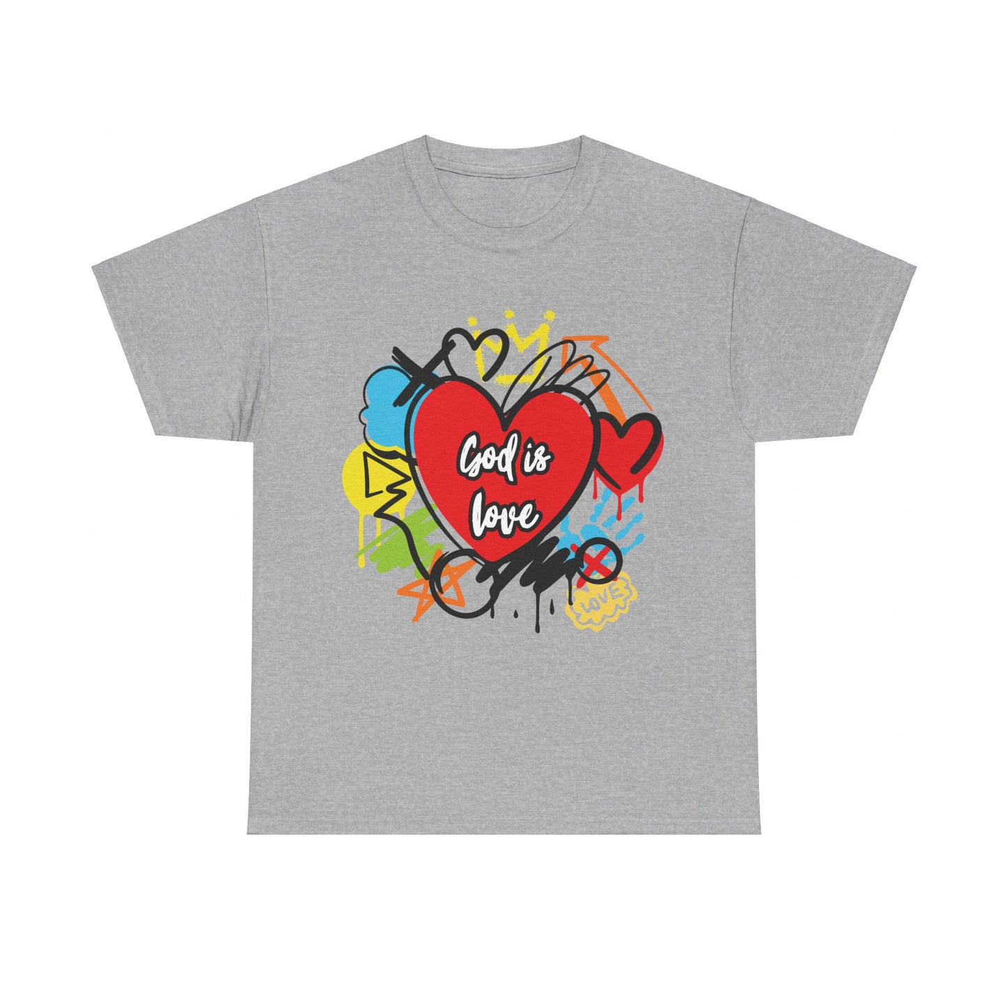 God is Love Grafitti - Unisex Heavy Cotton Tee