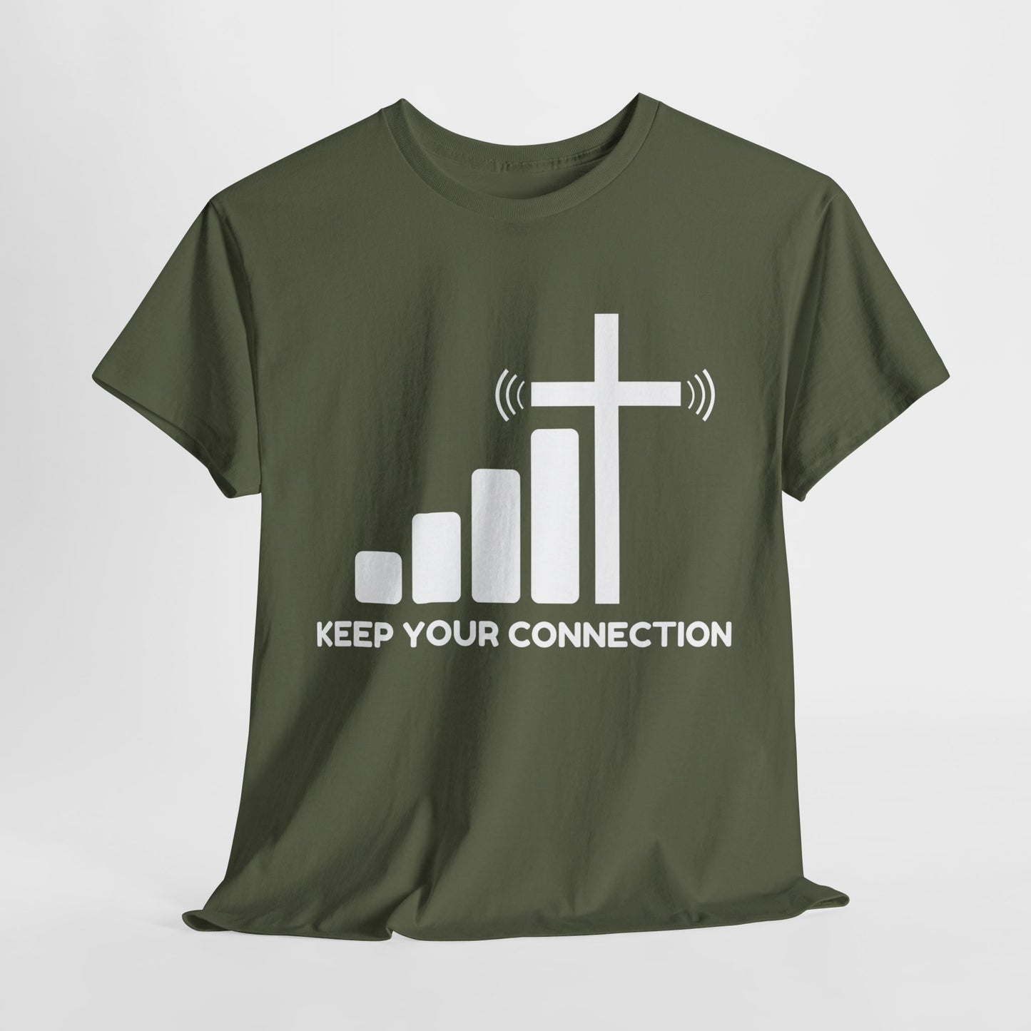 Keep your Connection White Letters - Unisex Heavy Cotton Tee