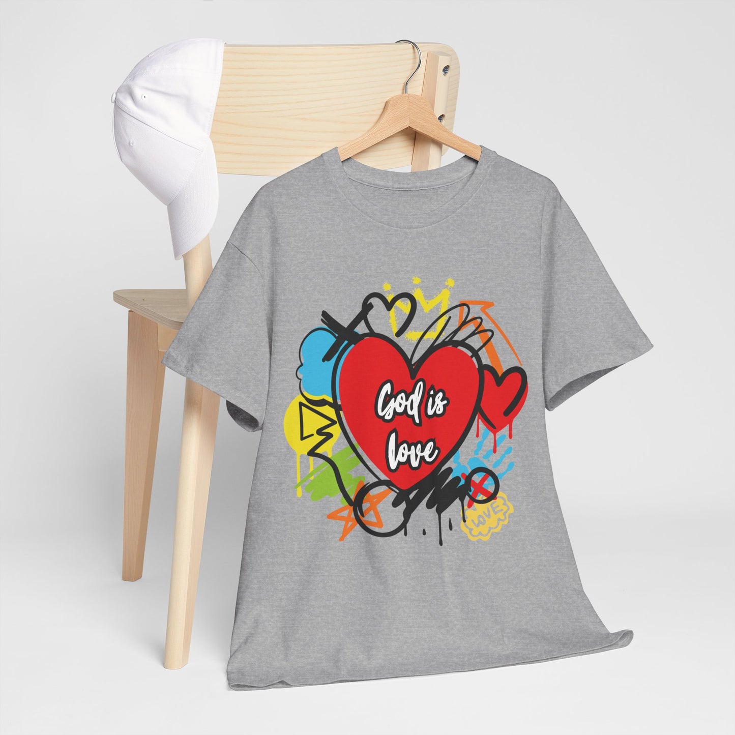 God is Love Grafitti - Unisex Heavy Cotton Tee