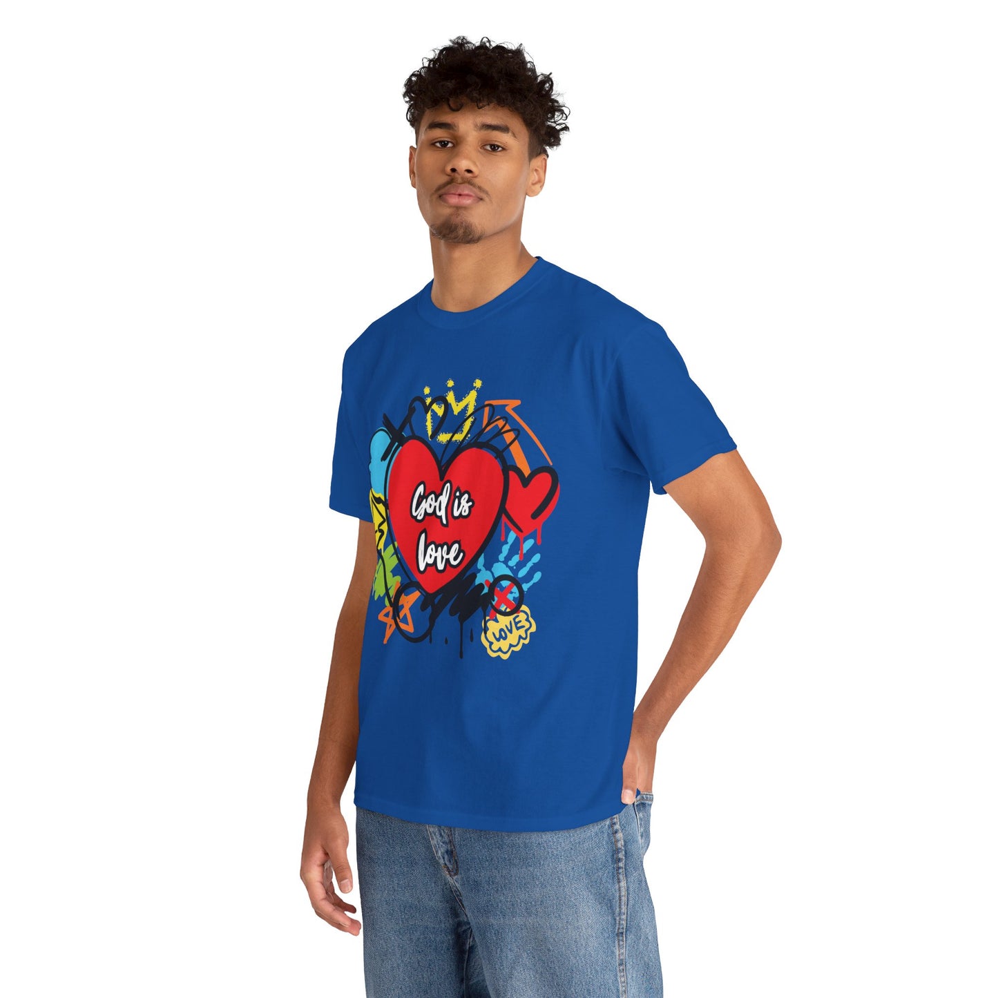 God is Love Grafitti - Unisex Heavy Cotton Tee
