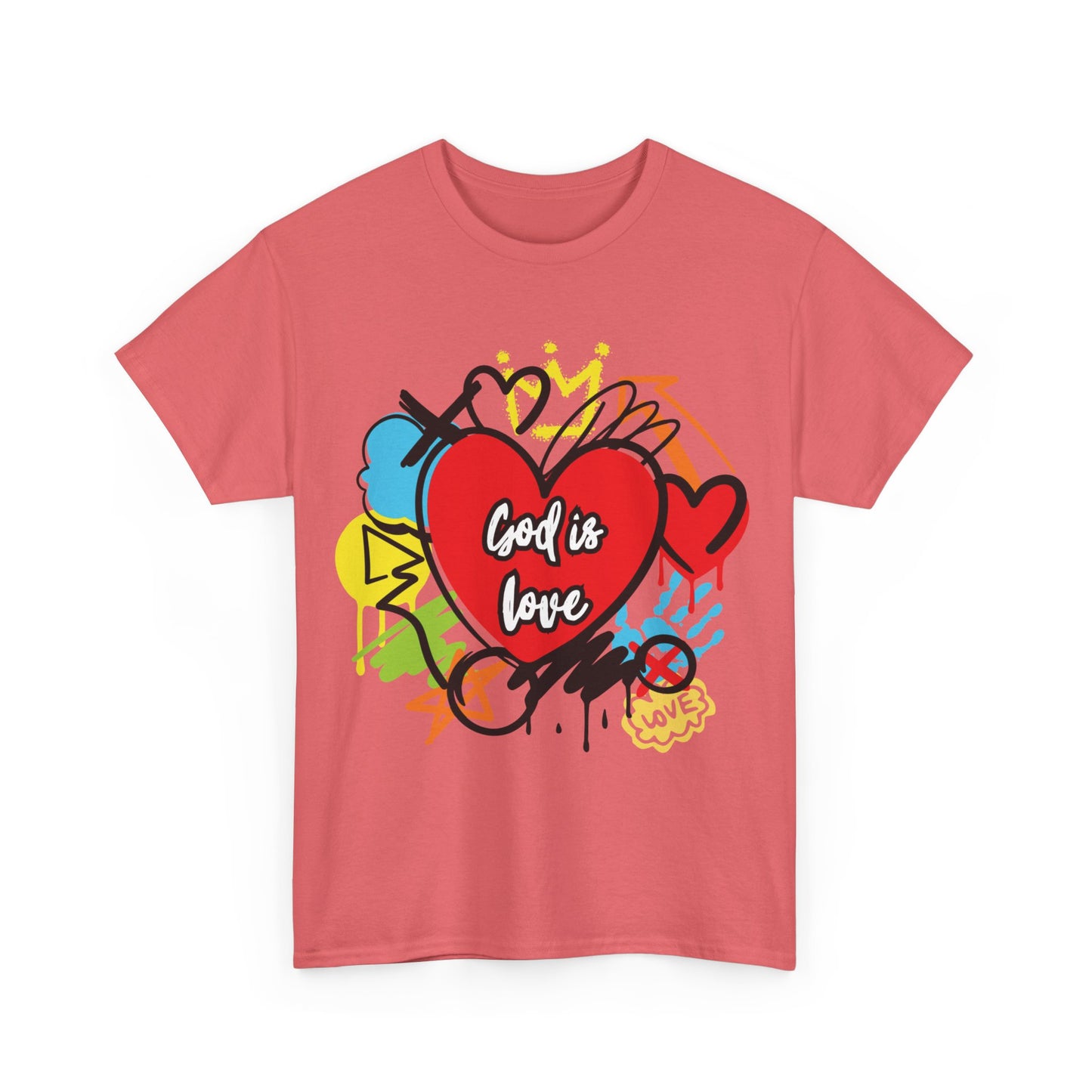 God is Love Grafitti - Unisex Heavy Cotton Tee