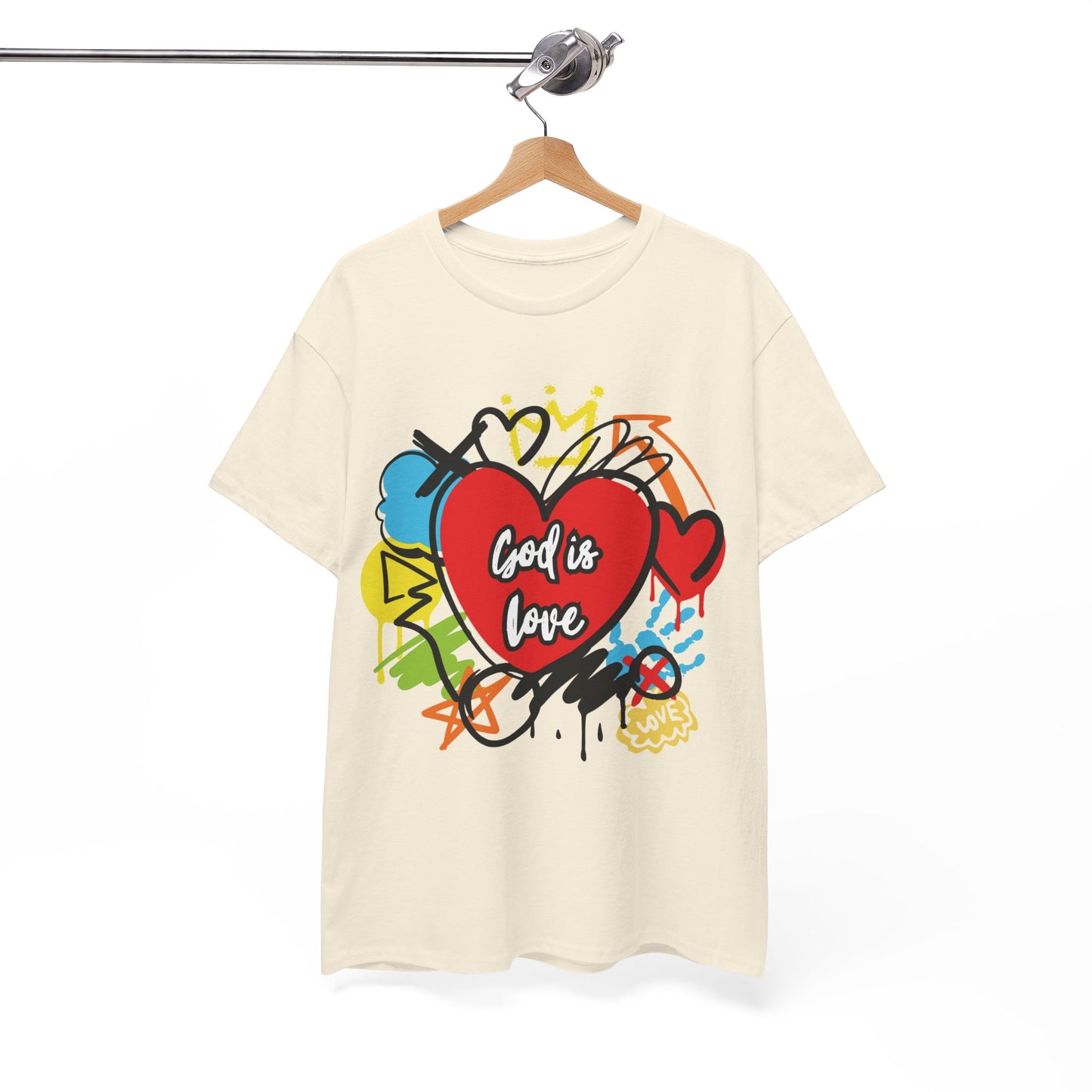 God is Love Grafitti - Unisex Heavy Cotton Tee