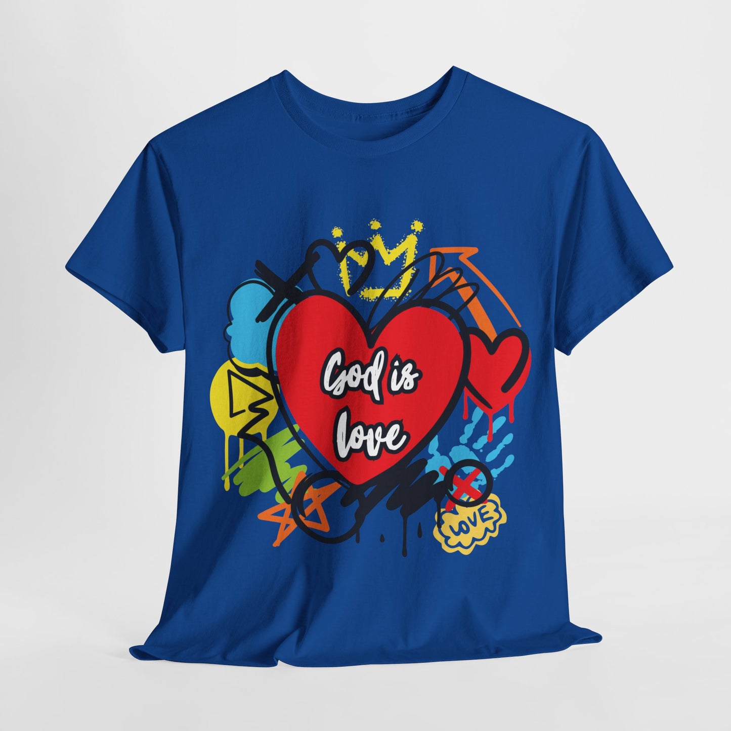 God is Love Grafitti - Unisex Heavy Cotton Tee