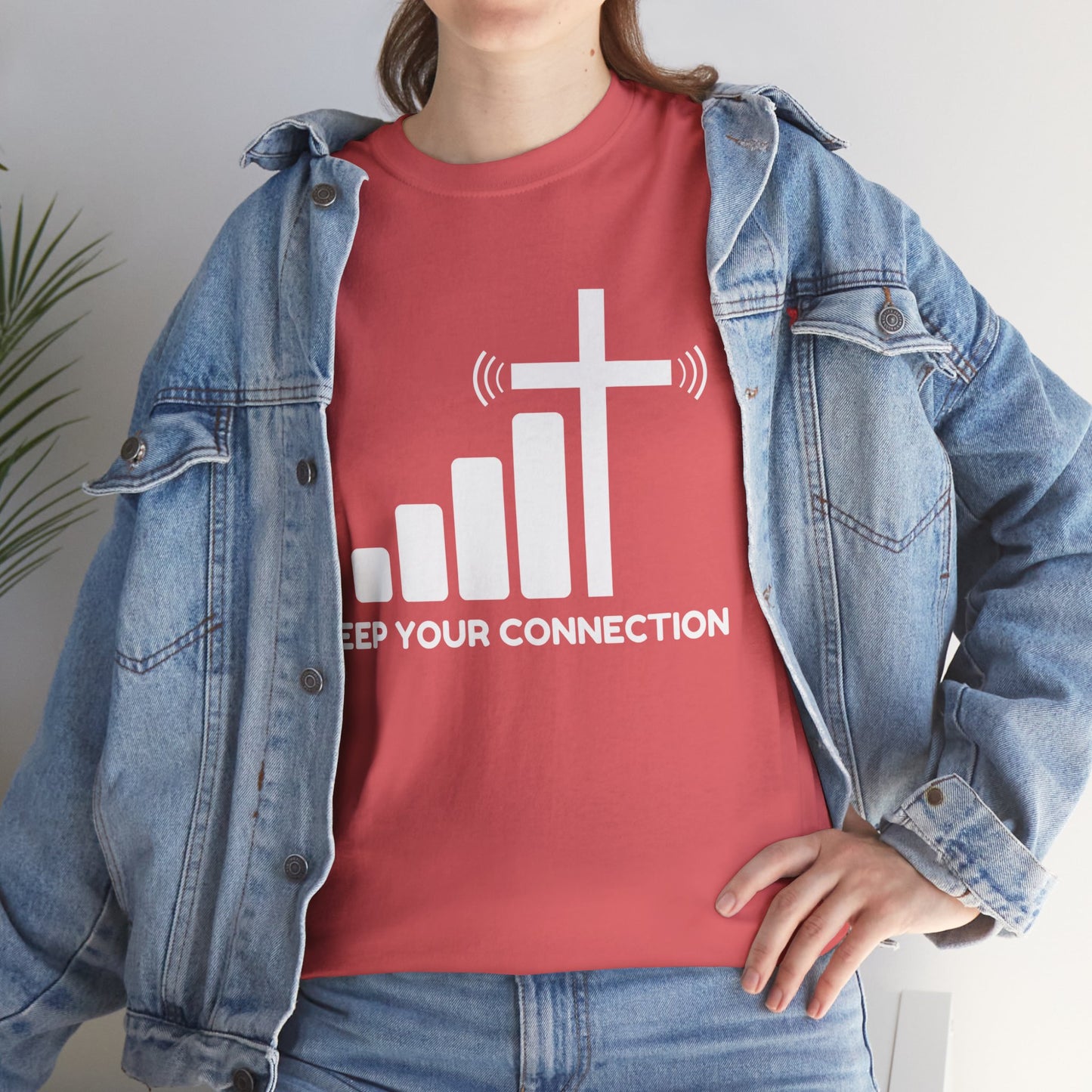 Keep your Connection White Letters - Unisex Heavy Cotton Tee