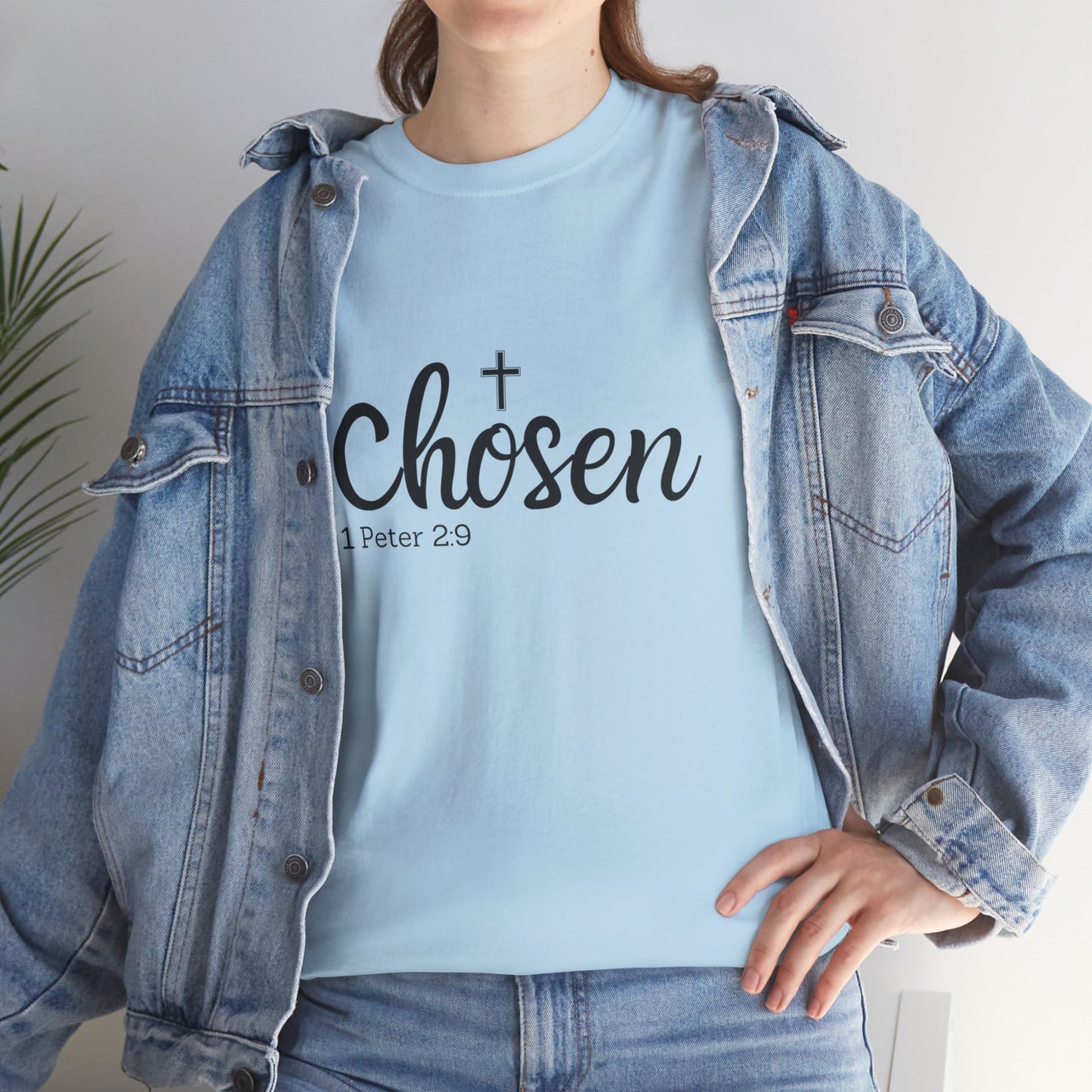 Religious Tee with 'Chosen by God' Quote