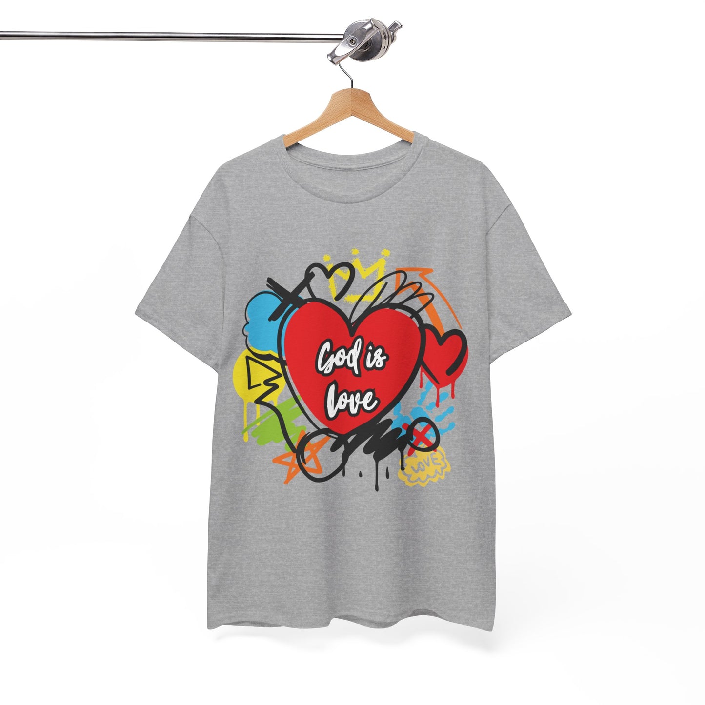 God is Love Grafitti - Unisex Heavy Cotton Tee