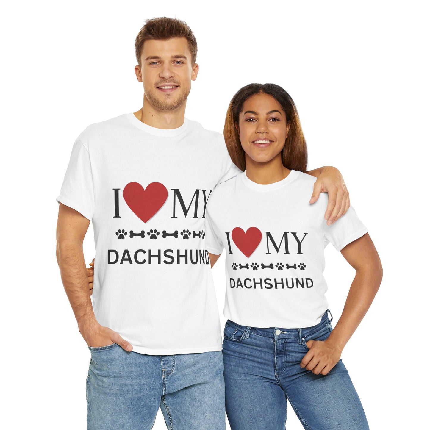 Love my Dachshund - Unisex Heavy Cotton Tee