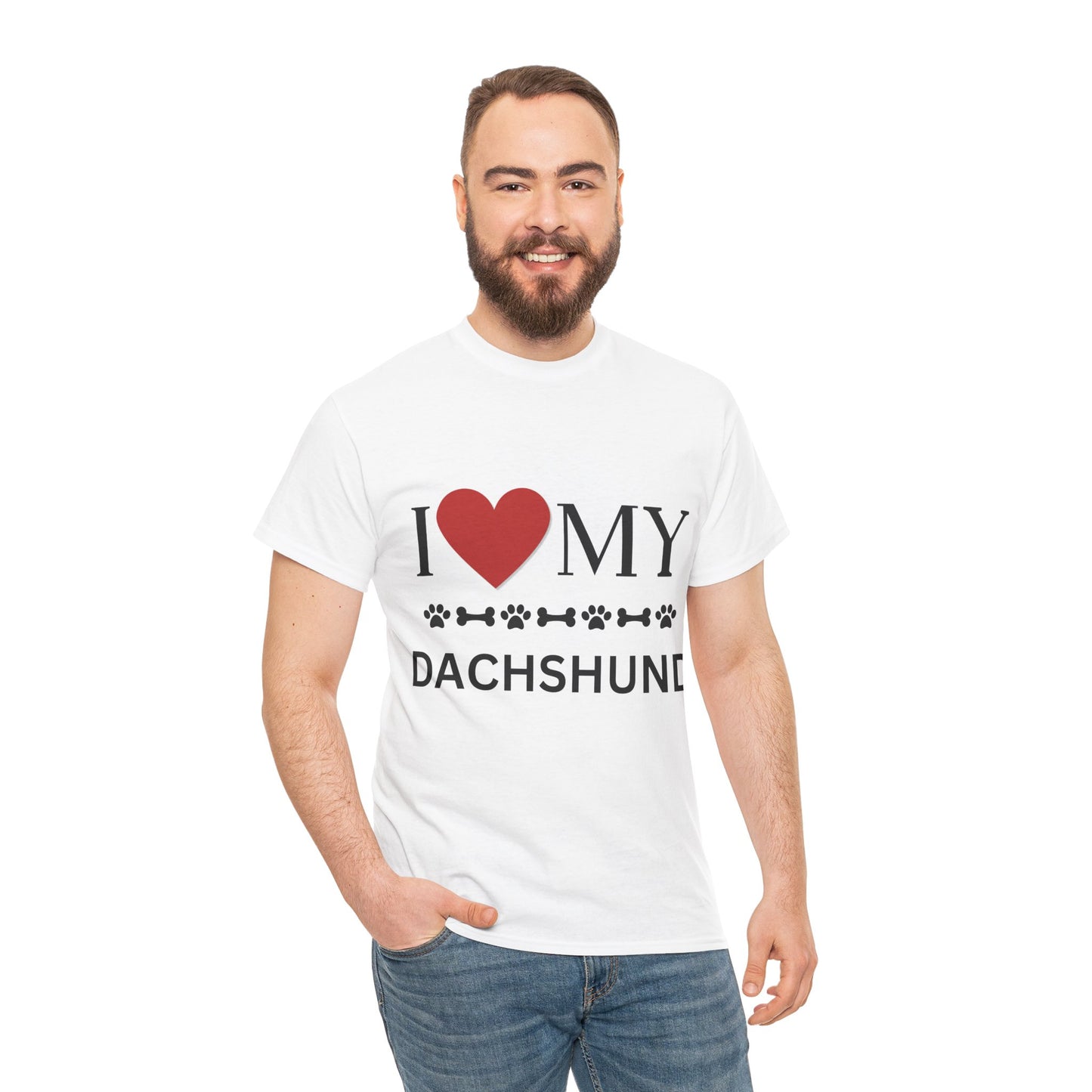 Love my Dachshund - Unisex Heavy Cotton Tee