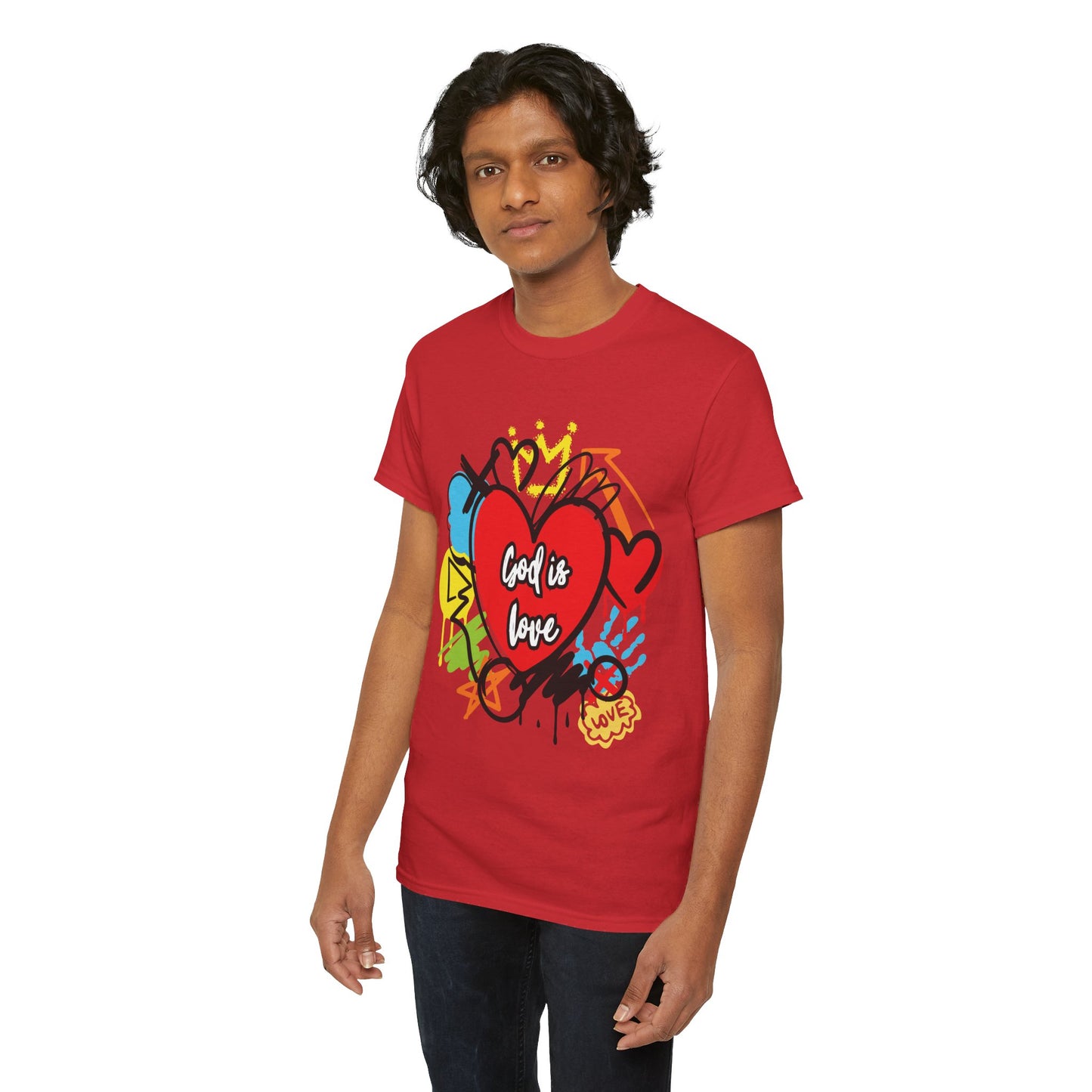 God is Love Grafitti - Unisex Heavy Cotton Tee