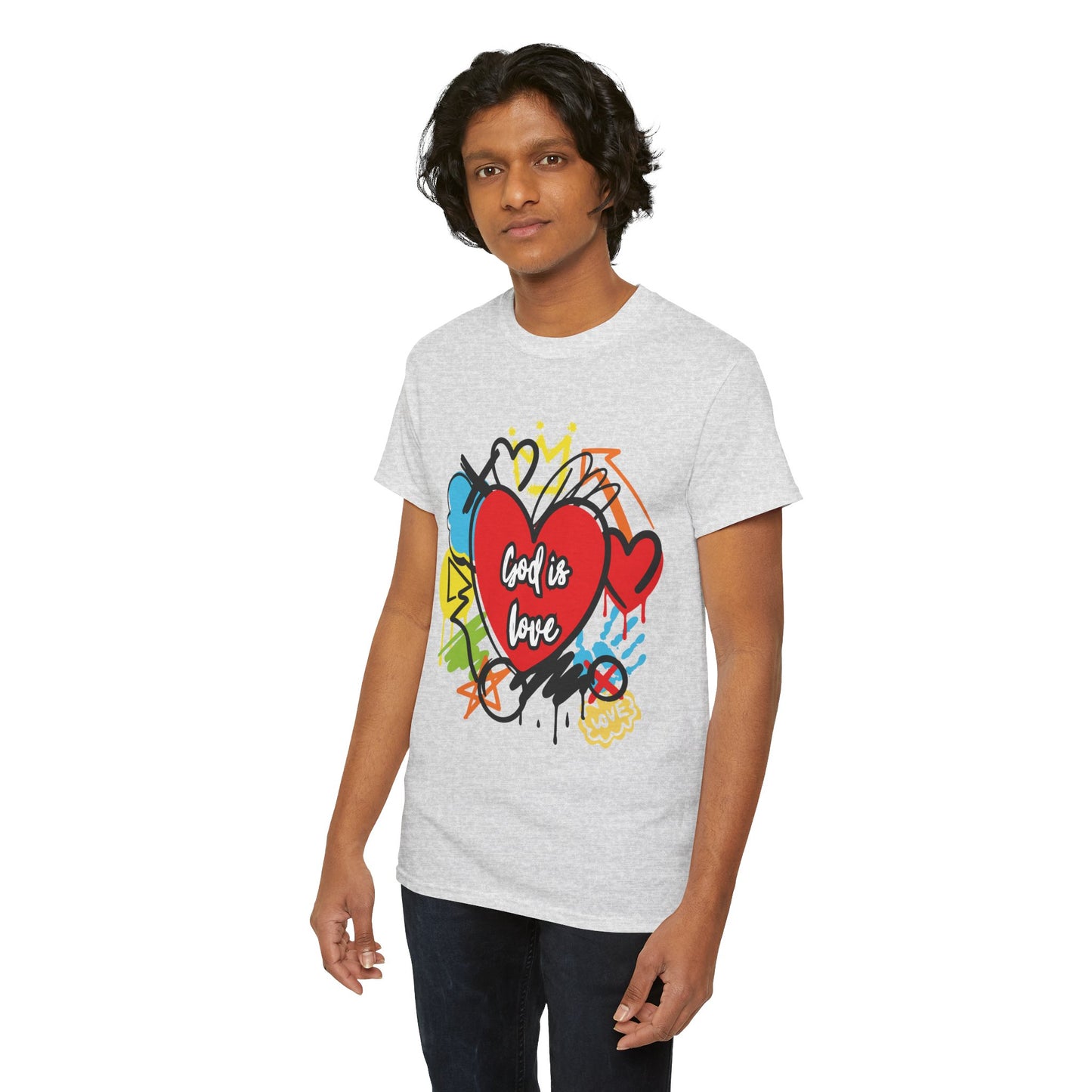 God is Love Grafitti - Unisex Heavy Cotton Tee