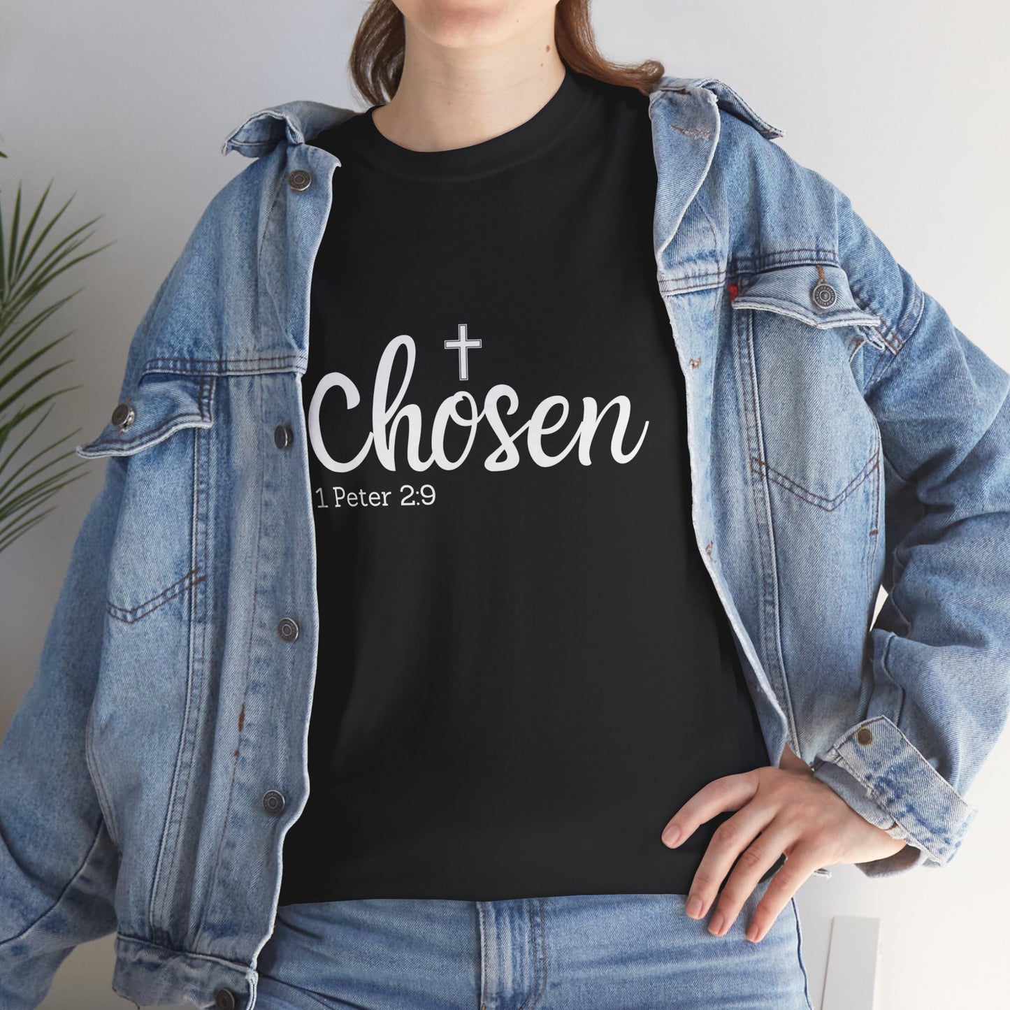 Religious Tee with 'Chosen by God' Quote