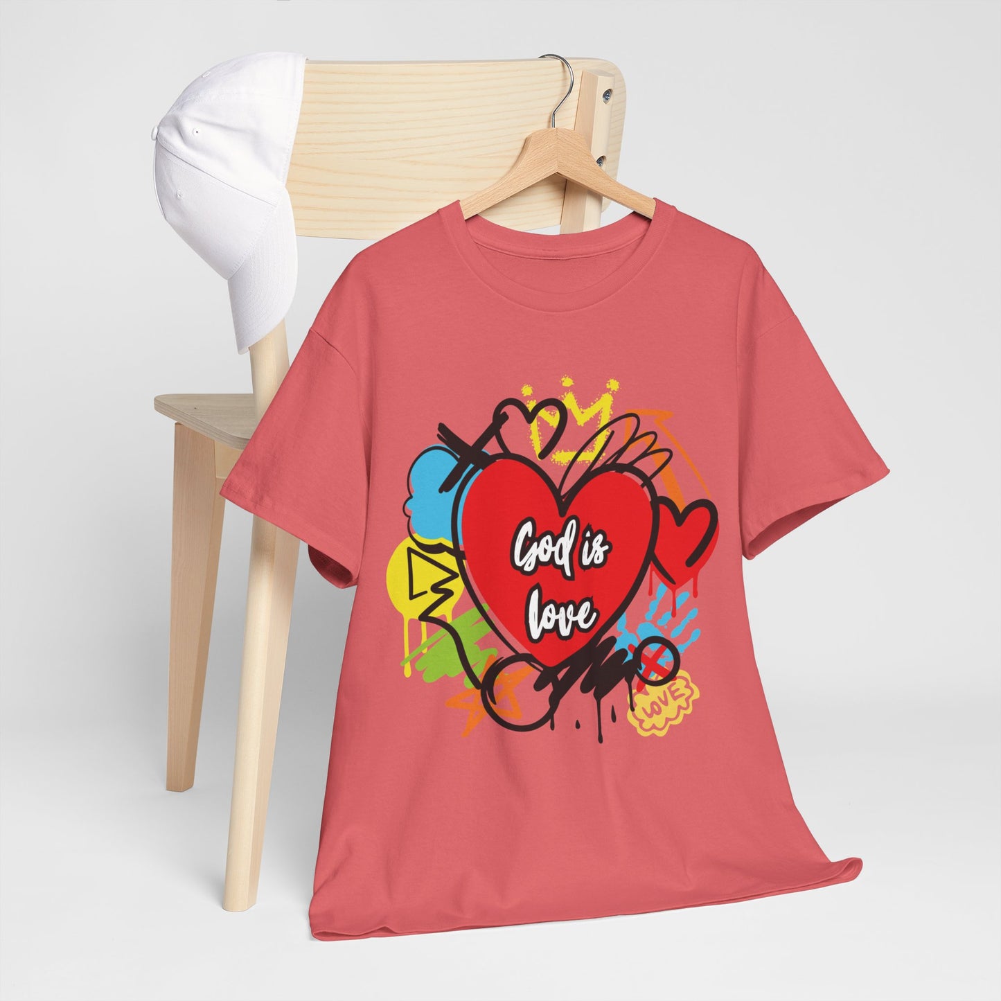 God is Love Grafitti - Unisex Heavy Cotton Tee