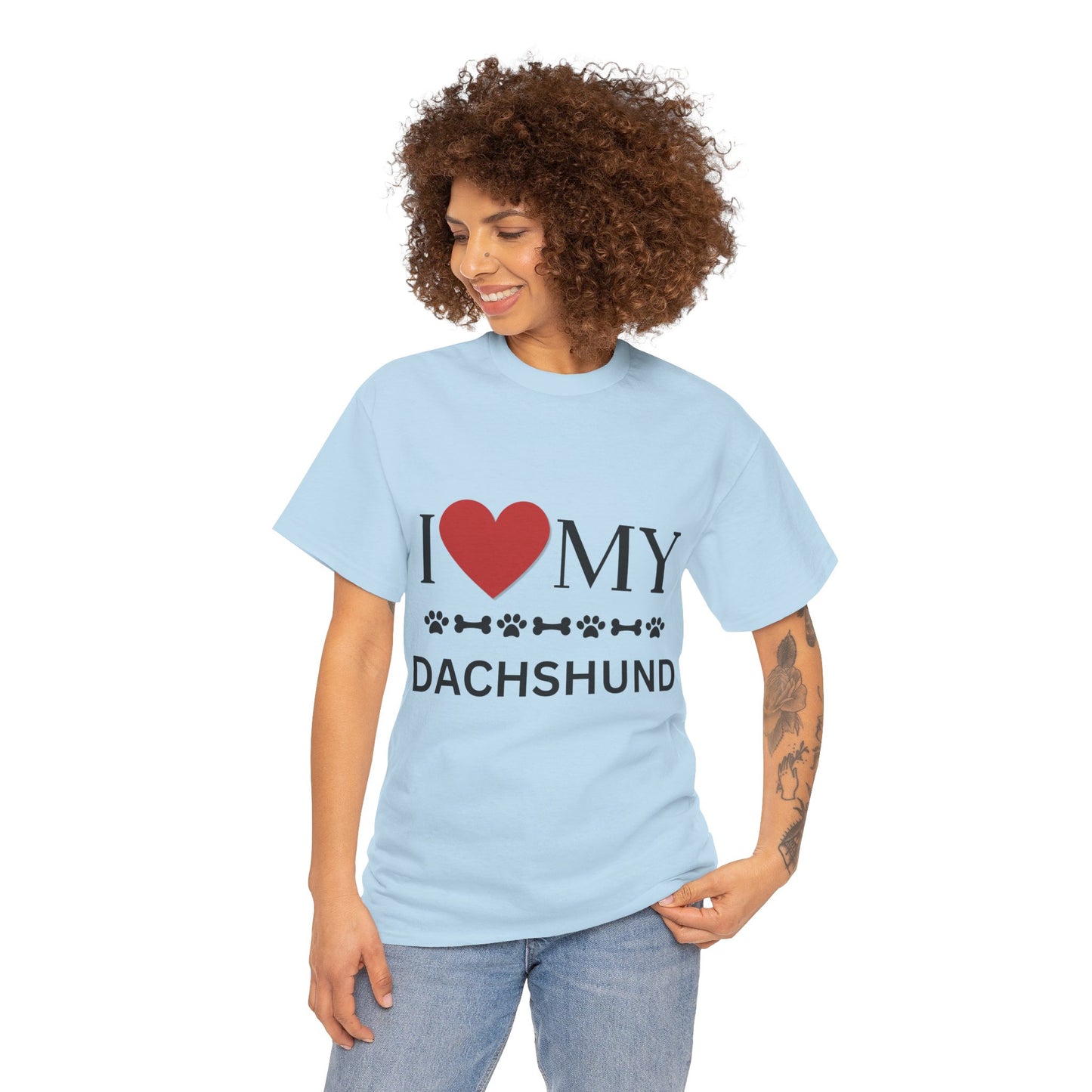 Love my Dachshund - Unisex Heavy Cotton Tee