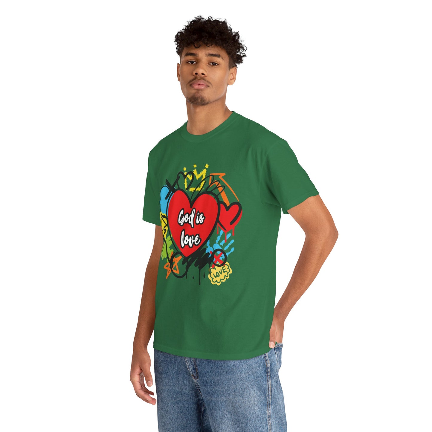 God is Love Grafitti - Unisex Heavy Cotton Tee