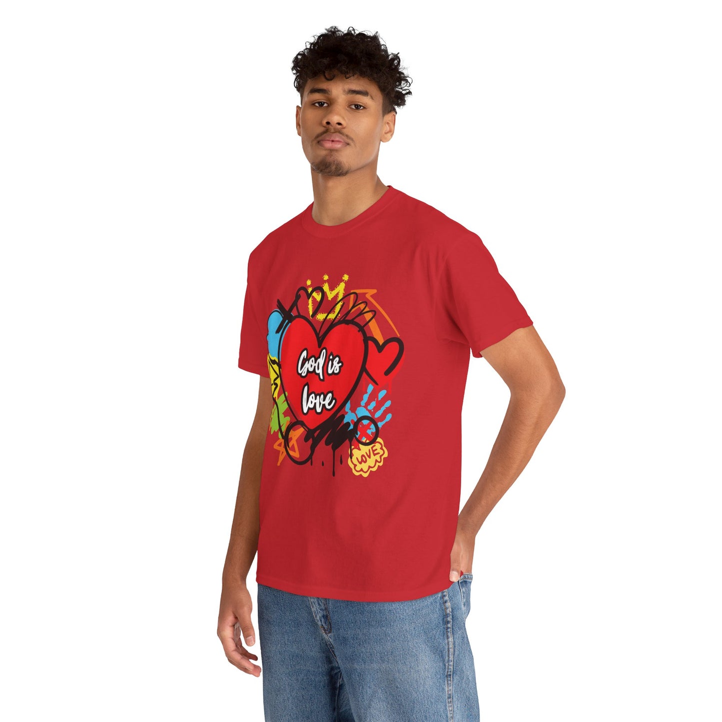 God is Love Grafitti - Unisex Heavy Cotton Tee