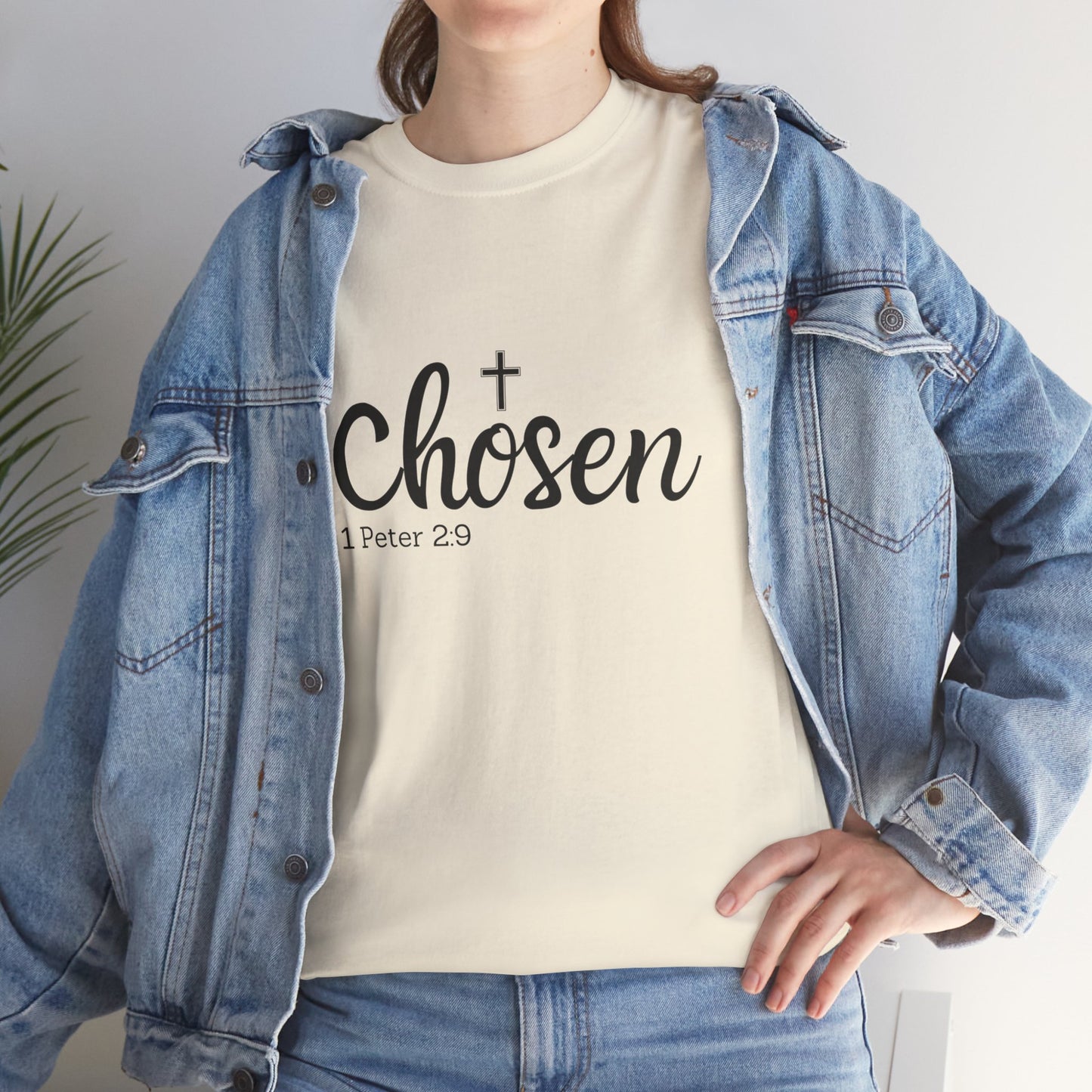 Religious Tee with 'Chosen by God' Quote