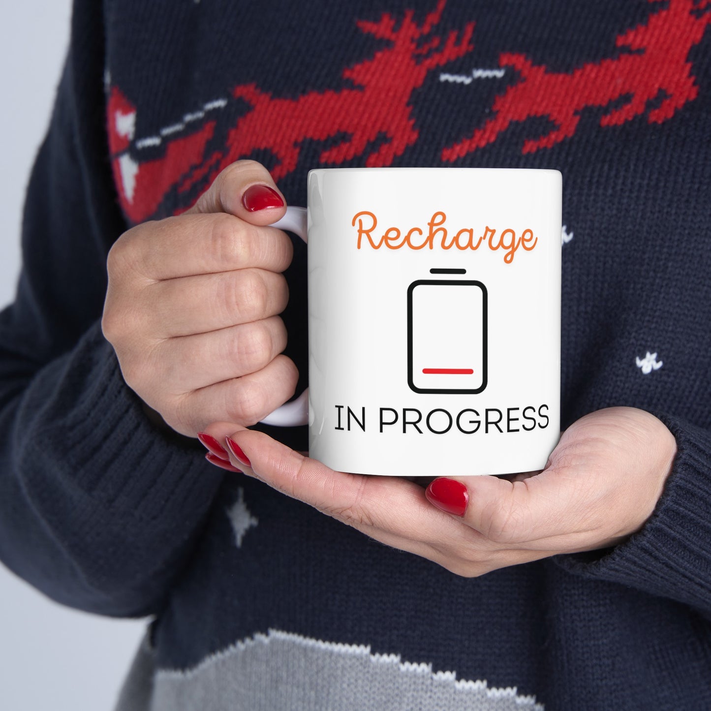 Recharge in Progress - Ceramic Mug, (11oz)